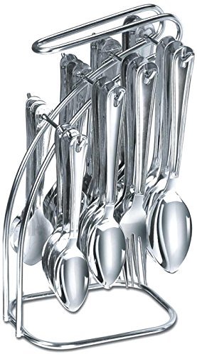 Crystal - MKA231A Stainless Steel Cutlery Set, 24-Pieces, Silver